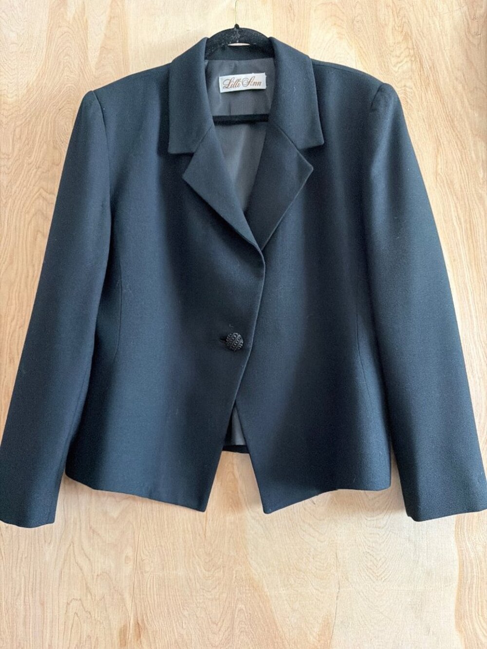 Vintage Lilli Ann Black Skirt Suit ILGWU Union Made USA Womens XL? - No Size Tag - Picture 6 of 14